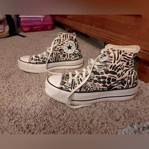 Animal print platform converse EUC